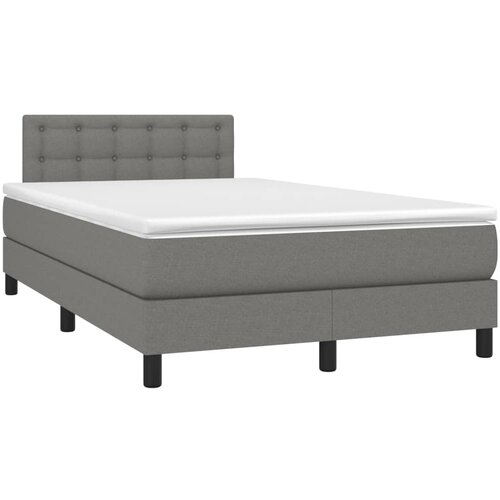 VidaXL Box spring postelja z vzmetnico temno siva 120x190 cm blago, (21111321) Slike