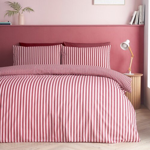 Catherine Lansfield Bordo posteljina za krevet za jednu osobu 135x200 cm Epping Textured Stripe &ndash; Cijene