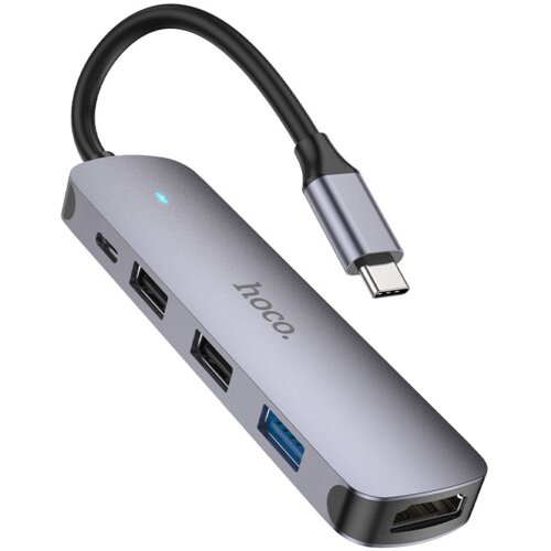 hoco. priklopna postaja HUB HB27 - 5v1 2x USB, HDMI 4K, USB-C PD 100W Cene