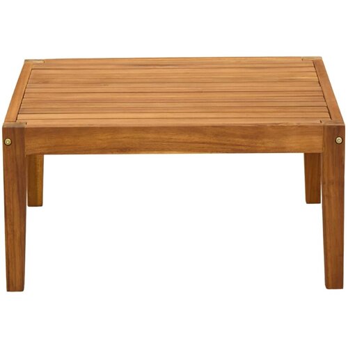  Stol za vrt Čvrsto drvo akacije Prirodna 60 x 60 x 30 cm - Crna i krem bijela stol Slike