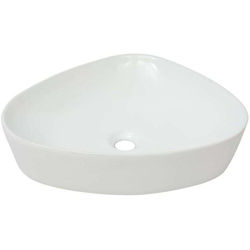 VidaXL Umivalnik Trikoten Bela Keramika 50,5x41x12 cm Slike