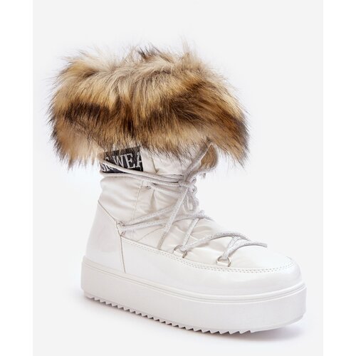 Kesi Women's lace-up snow boots white Santero Slike