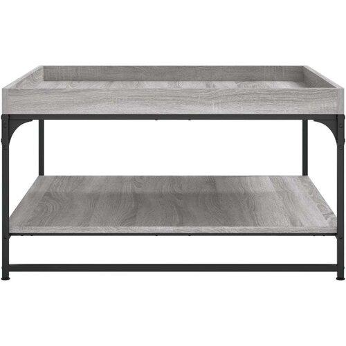 vidaXL Klubska mizica siva sonoma 80x80x45 cm inženirski les in železo Cene