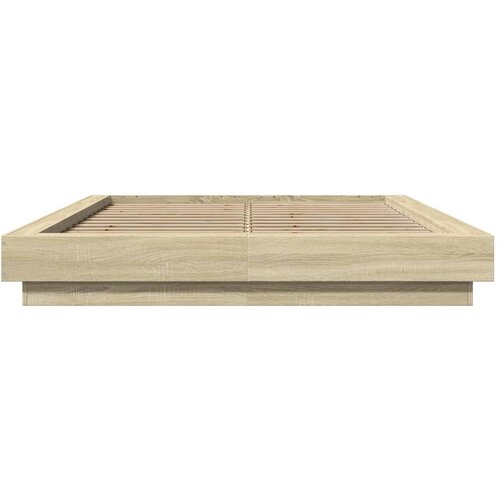  Okvir za krevet boja hrasta 140 x 200 cm konstruirano drvo Slike