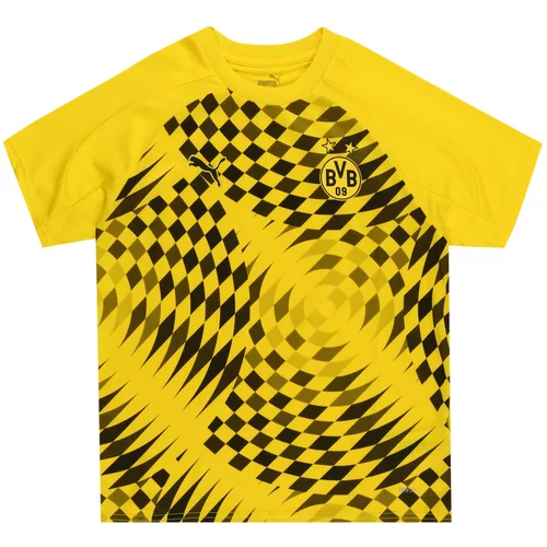 Puma Funkcionalna majica 'Borussia Dortmund Prematch' rumena / temno zelena / črna