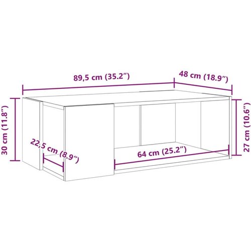  Stolić za kavu bijeli 89 5x48x30 cm od konstruiranog drva Slike