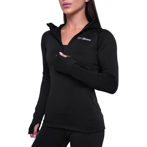 GymBeam Ženska majica za trčanje 1/2 Zip Black Slike