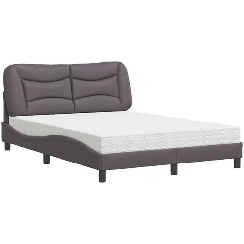 VidaXL krevet s madracem sivi 140x190 cm od umjetne kože Slike