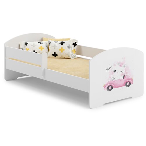 Kobi Furniture Luk - enojna postelja 160x80 z otroško grafiko, komplet ograje, vzmetnica, (20630392) Cene