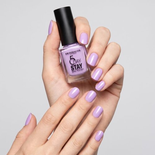 Dermacol 5 Day Stay dolgoobstojen lak za nohte odtenek 65 Cloudy Lilac 11 ml Slike