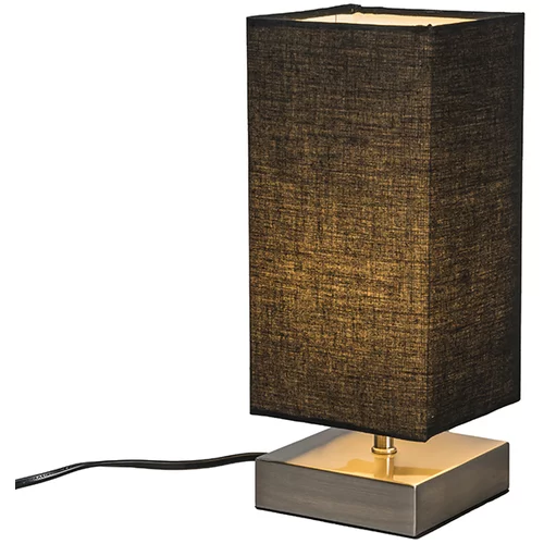 QAZQA Moderna namizna svetilka črna z jeklom - Milo