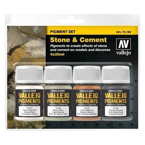 Vallejo Pigment Set &amp;quot;Stone &amp;amp; Cement&amp;quot; - 1 set. Slike