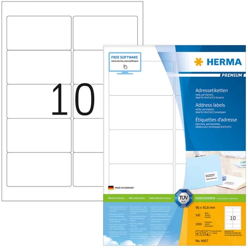 Herma Samolepilne etikete Superprint 4667, (96 x 50,8 mm), 100/1