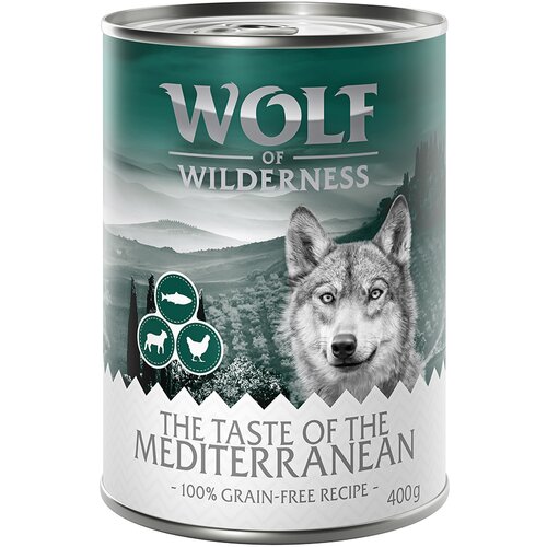Wolf of Wilderness Ekonomično pakiranje &amp;quot;The Taste Of&amp;quot; 24 x 400 g - The Taste Of The Mediterranean Slike