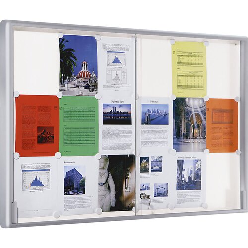 eurokraft pro Vitrina z drsnimi vrati, ŠxV 910 x 670 mm, za 8 x DIN A4 Cene