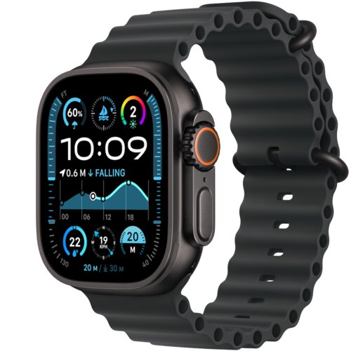 Apple Watch Ultra 2 Black Titanium - Black Ocean Band - black Cene