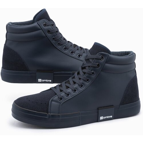 Ombre Classic men&amp;#039;s high sneakers with quilted upper - navy blue Slike