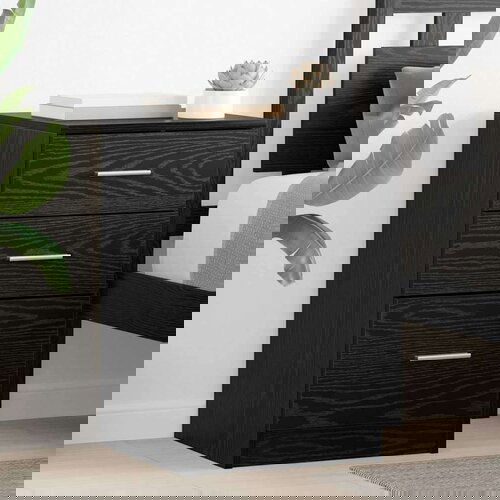 vidaXL Nočna omarica Črni hrast 40 x 40 x 63 cm Konstruiran les Cene