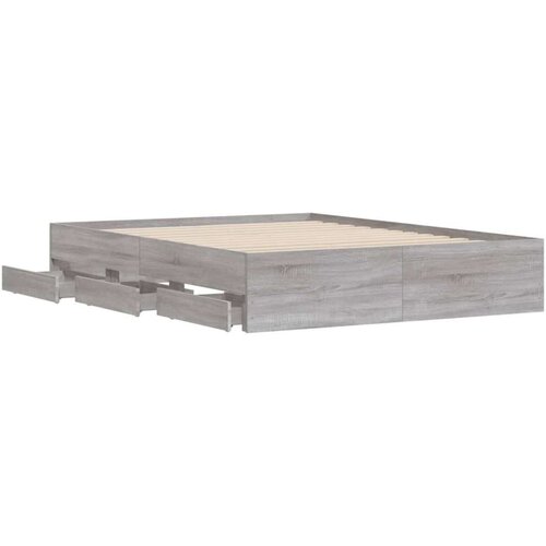 VidaXL Okvir za krevet s ladicama boja hrasta 140x200 cm drveni Slike