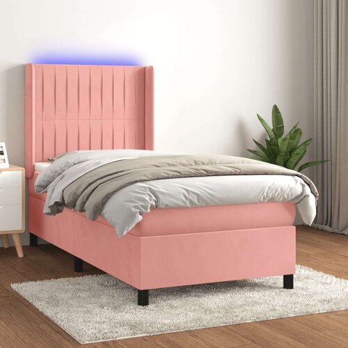 Box spring s madracem LED ružičasti 80x200 cm baršunasti Cijene