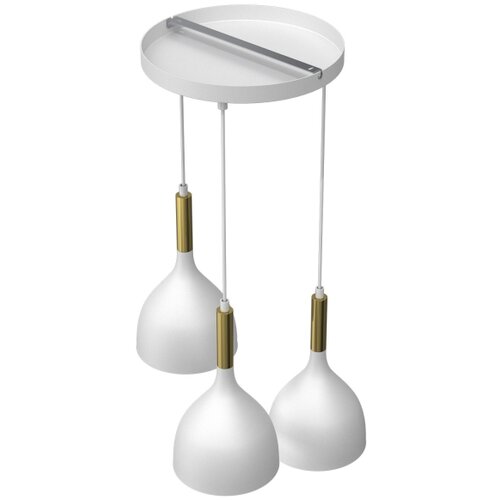  Luster na sajli NOAK 3xE27/15W/230V bela/zlatna Slike