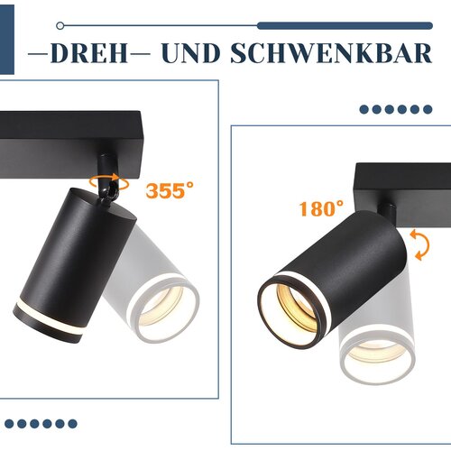 Nettlife Moderna stropna svetilka s 5 točkami: Črna stropna svetilka GU10, kovinska notranja svetilka za dnevno sobo, brez žarnice, (22116788) Cene