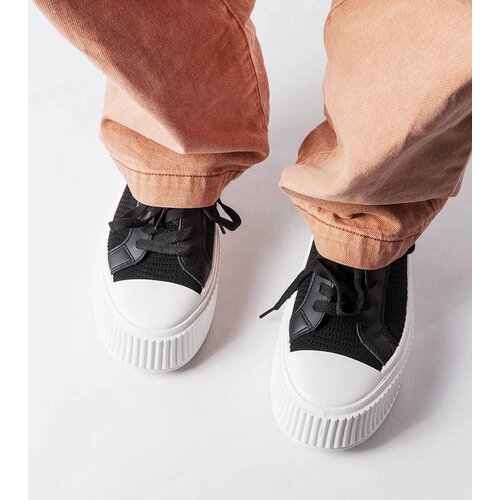 Gemre Black fabric platform sneakers Mallus Cene