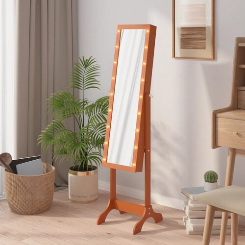 vidaXL Prostostoječe ogledalo z LED lučkami 34x37x146 cm Cene