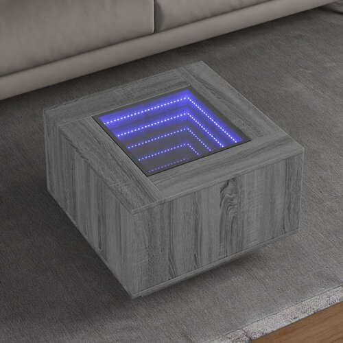 vidaXL Stolić za kavu LED boja hrasta 60x60x40 cm konstruirano drvo Cijene