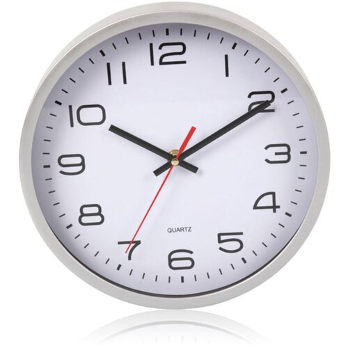TIMMLUX stenska ura 24,5cm s srebrnim robom Slike