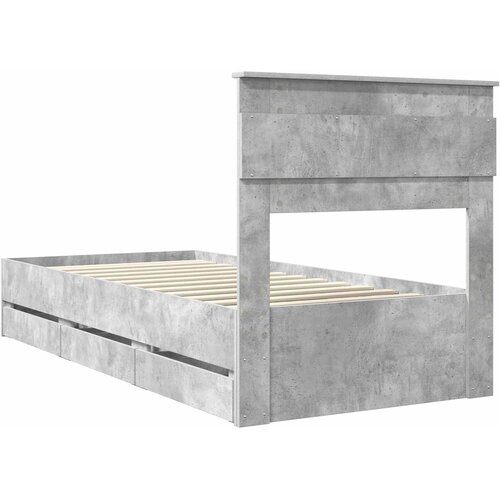  Krevetna konstrukcija s ladicama Betonski sivi 90 x 190 cm Slike
