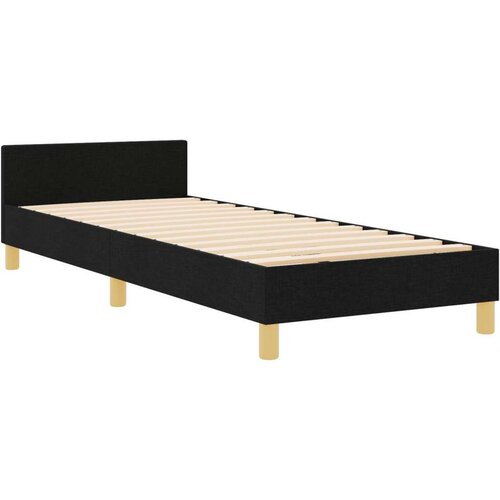  Krevet crni 100x200 cm od tkanine Slike