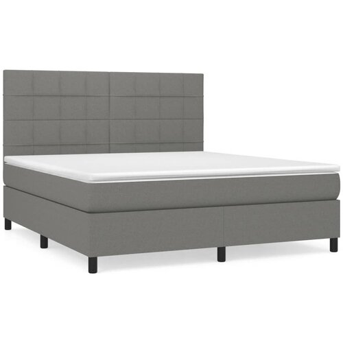Maison Chic Box spring postelja - Vzmetna postelja z vzmetnico temno siva 180x200 cm blago SL8556, (21908380) Cene