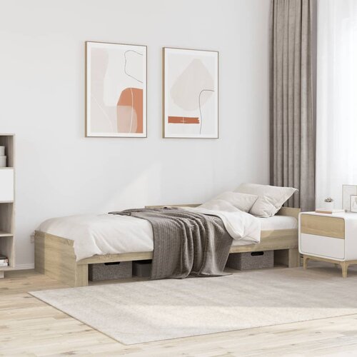 Furnova Posteljni okvir brez vzmetnice hrast 90x190 cm inženirski les, (21935064) Slike
