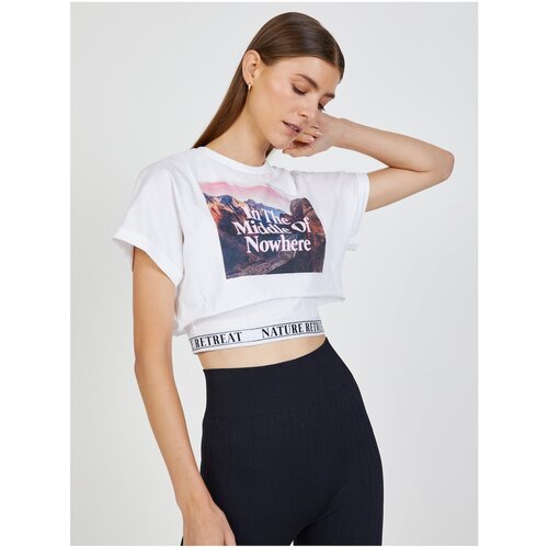 TALLY WEiJL White crop top with print - Women Slike