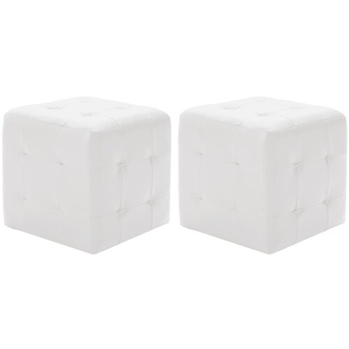vidaXL Tabure 2 kosa bel 30x30x30 cm umetno usnje Cene