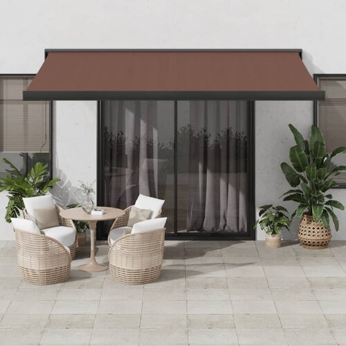 vidaXL Ročno zložljiva tenda rjava 450x300 cm Cene