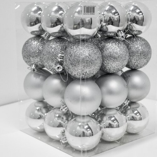 Olimp Sport Novogodišnje kugle za jelku set 36 komada srebrne boje Cene