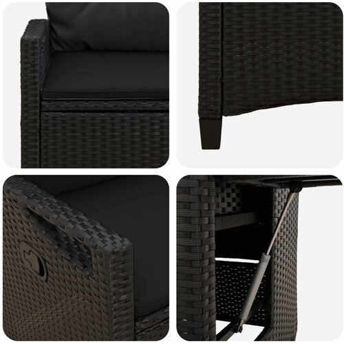  Ležaljka u vrtu Crna 56 x 60 x 112 cm poliratan Slike