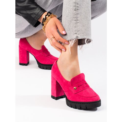 VINCEZA Pink suede shoes on a high post Cijene