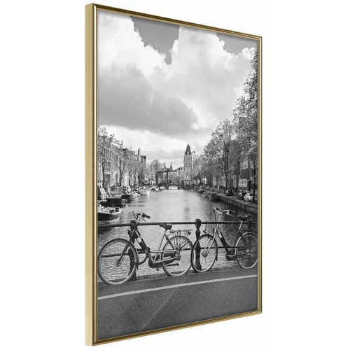  Poster - Bicycles Against Canal 30x45