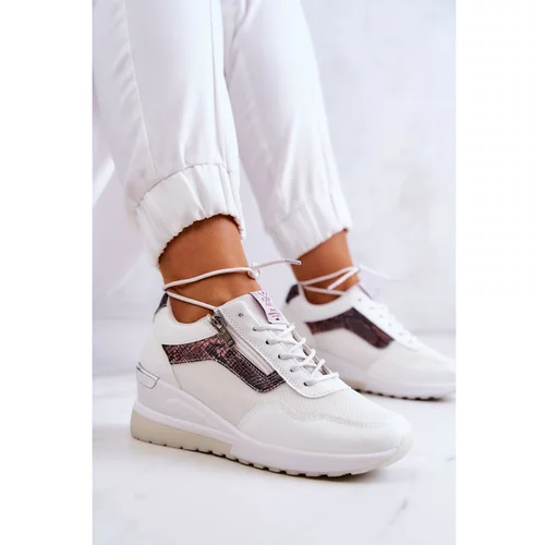Kesi Women's Sneakers On Wedge Cross Jeans JJ2R4028C White