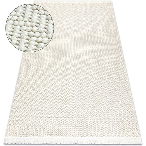 RugsX Preproge Preproga NANO FJ86B Chevron, ribja kost, ravno 160x220 cm Bela Cene
