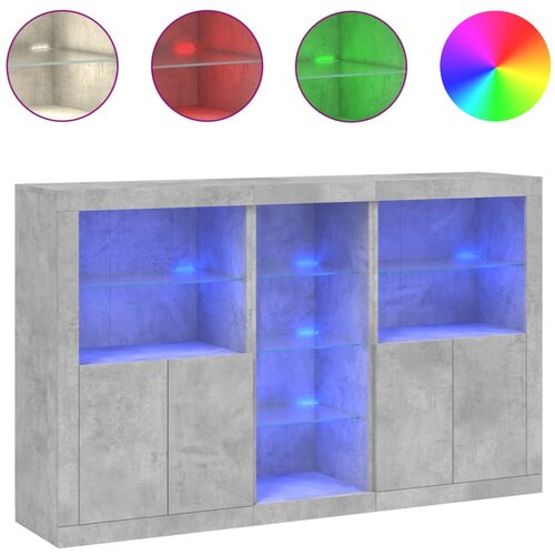 Maison Chic Komoda - Predalnik z LED lučkami betonsko siva 162x37x100 cm, (21720777) Cene
