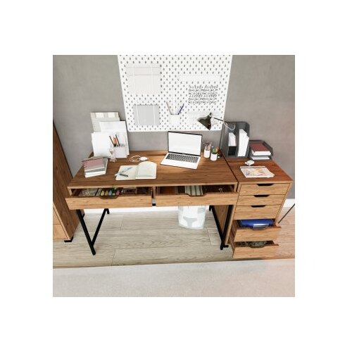 Hanah home Radni sto Atlas 1600-59, 160x77.4x55 cm, Boja hrasta Slike