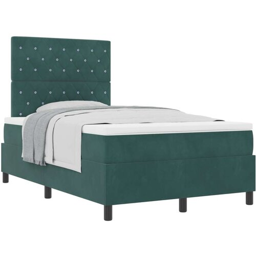 VidaXL Box Spring Krevet s Madracem Tamno Zelena 120x200 cm Bar&amp;scaron;un Slike
