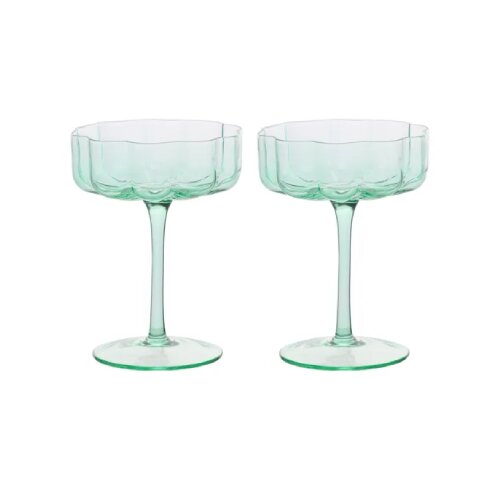 Widdop & Co. Hestia - Čaše set 2 - Hestia, Bright Green Scalloped, Martini Cene