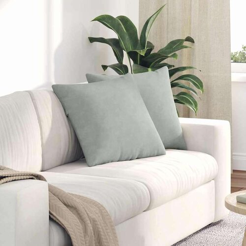 vidaXL Blazine za kavč 2 pcs Svetlo siva 50 x 50 cm Žametna tkanina Cene
