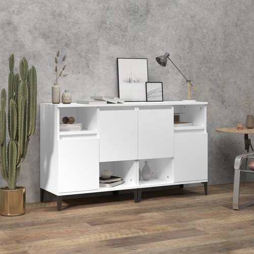 VidaXL Komoda 2 kosa bela 60x35x70 cm inženirski les Slike