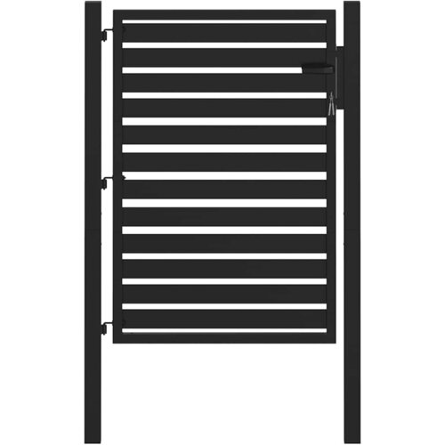 VidaXL Vrtna vrata z zaklepanjem črna 100x120 cm aluminij, (5000300995) Slike